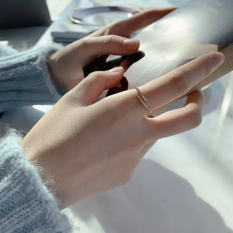Minimalist Geometric Rose Gold Color Rings
