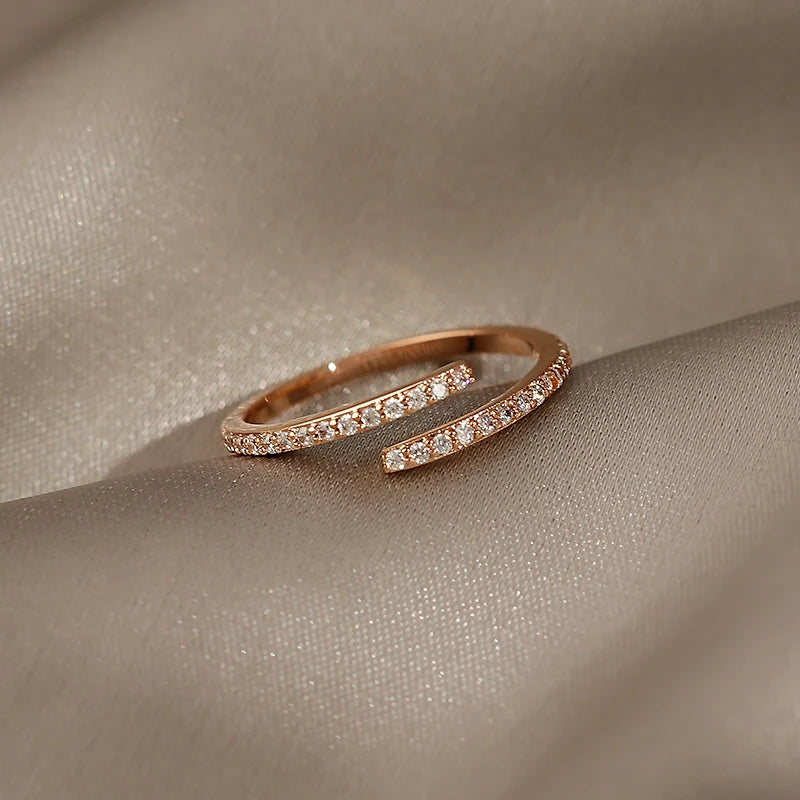 Minimalist Geometric Rose Gold Color Rings