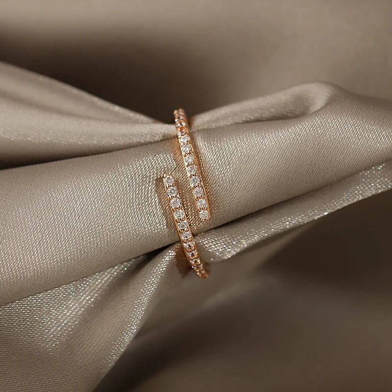 Minimalist Geometric Rose Gold Color Rings