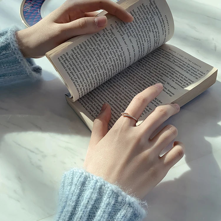Minimalist Geometric Rose Gold Color Rings