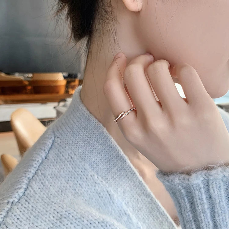 Minimalist Geometric Rose Gold Color Rings
