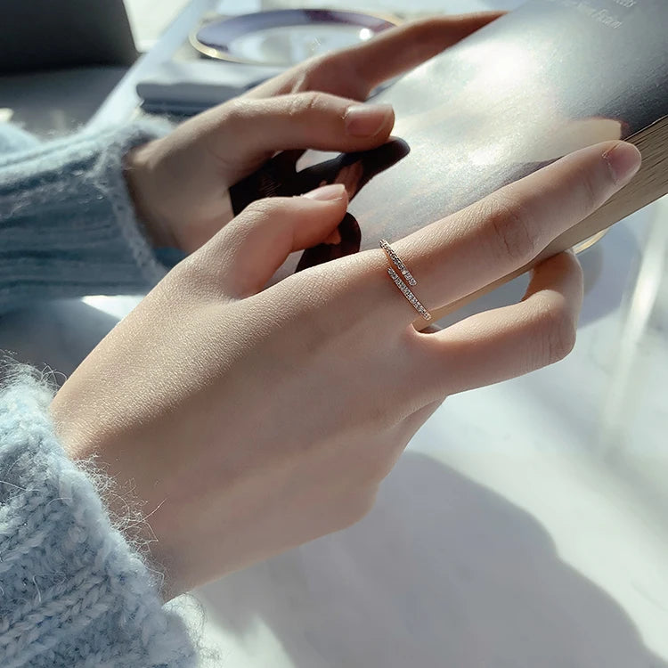 Minimalist Geometric Rose Gold Color Rings