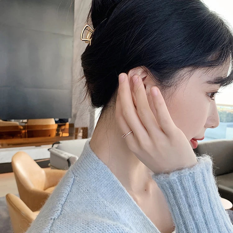 Minimalist Geometric Rose Gold Color Rings