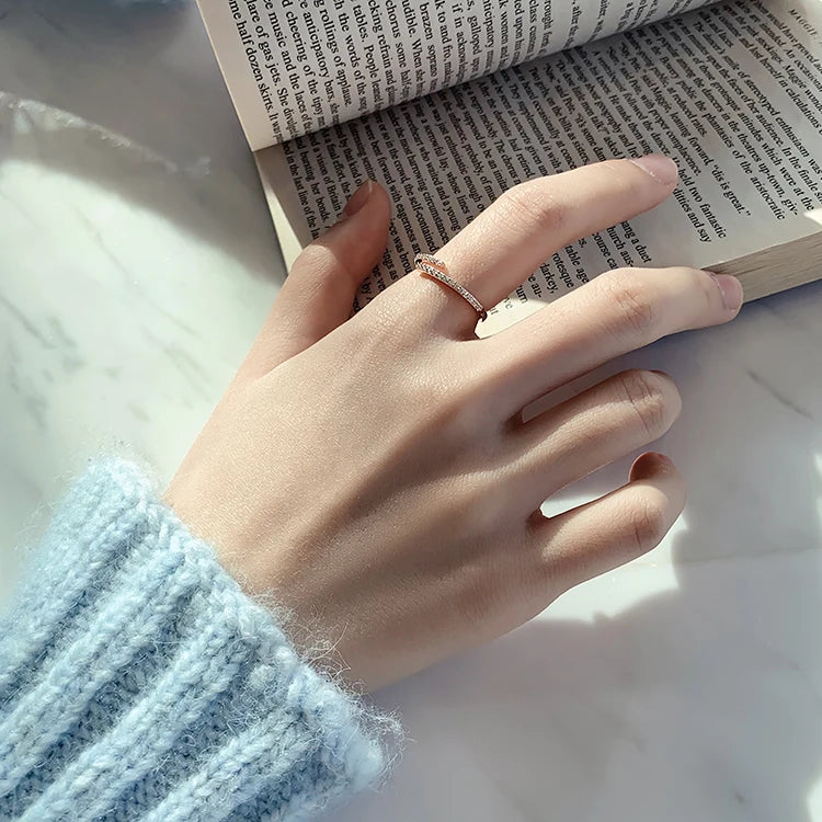 Minimalist Geometric Rose Gold Color Rings