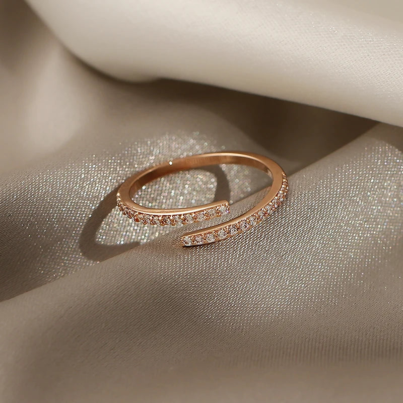 Minimalist Geometric Rose Gold Color Rings