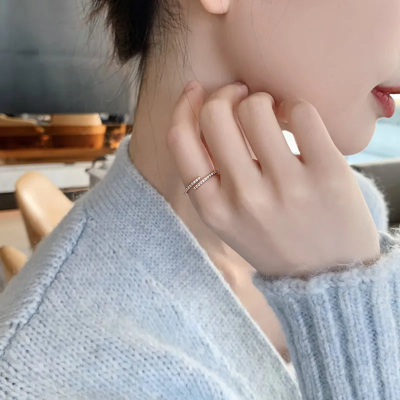 Minimalist Geometric Rose Gold Color Rings