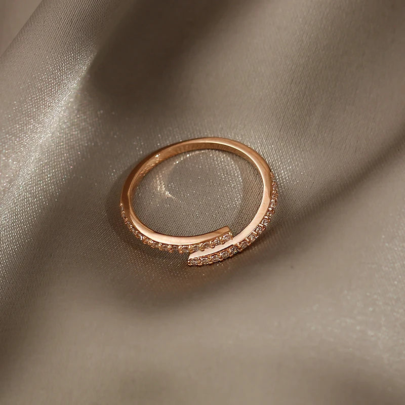 Minimalist Geometric Rose Gold Color Rings