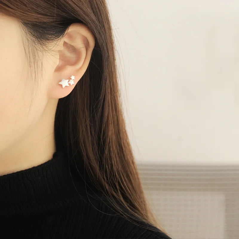 925 sterling silver Star Stud Earrings
