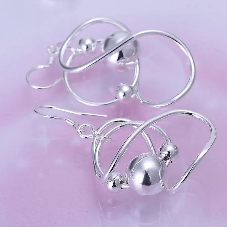 Pure 925 Sterling Silver Drop Earrings