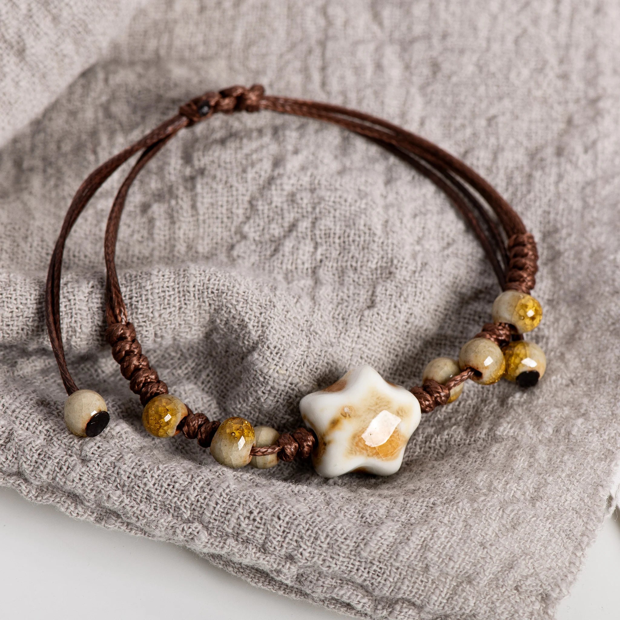 Handmade Vintage Ceramic Star Bracelet
