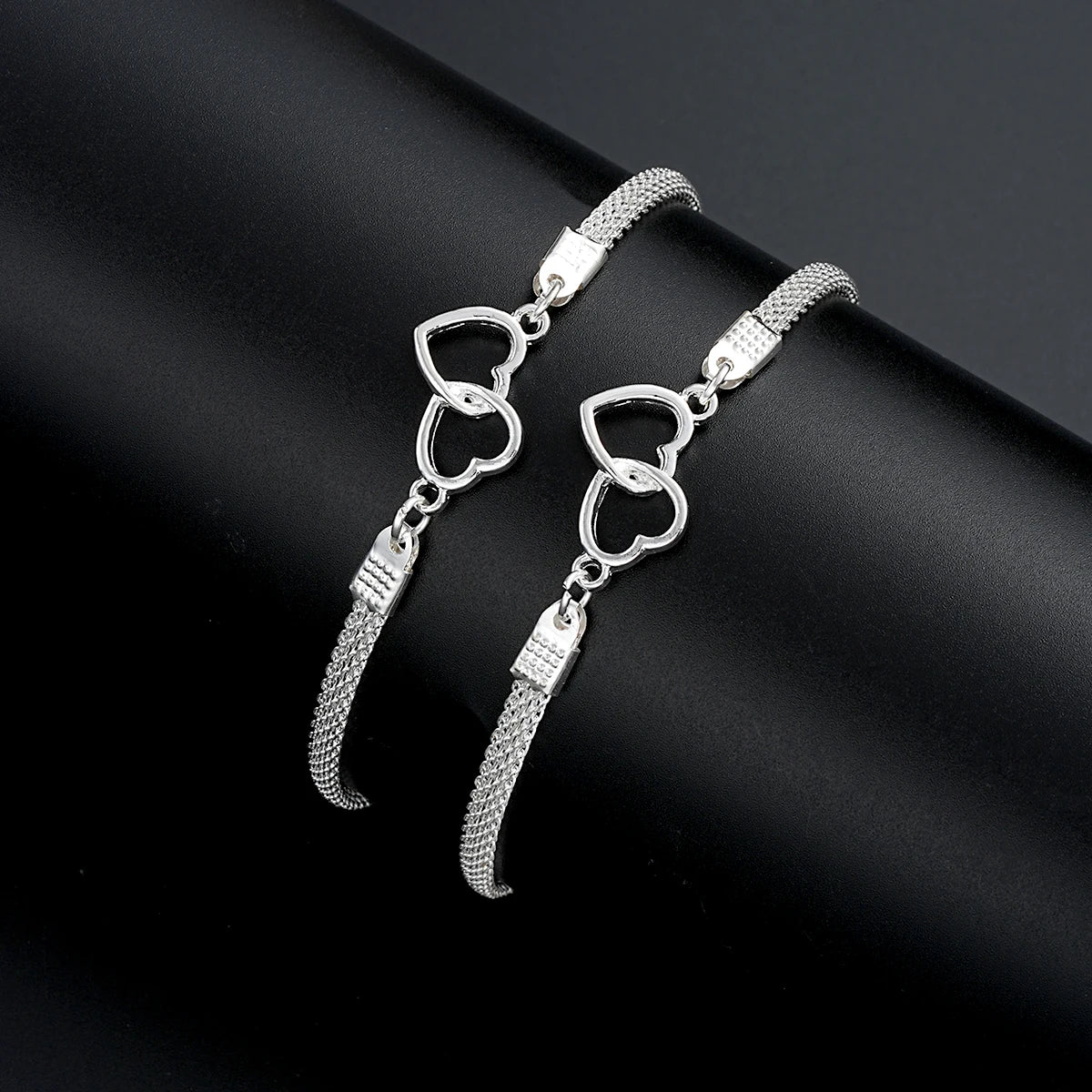 2 Pcs Set Love Heart Couple Bracelets