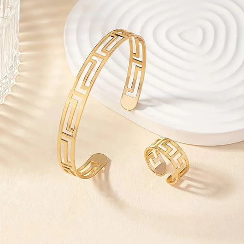 1 Ring 1 Bangle Minimalist Style Jewelry