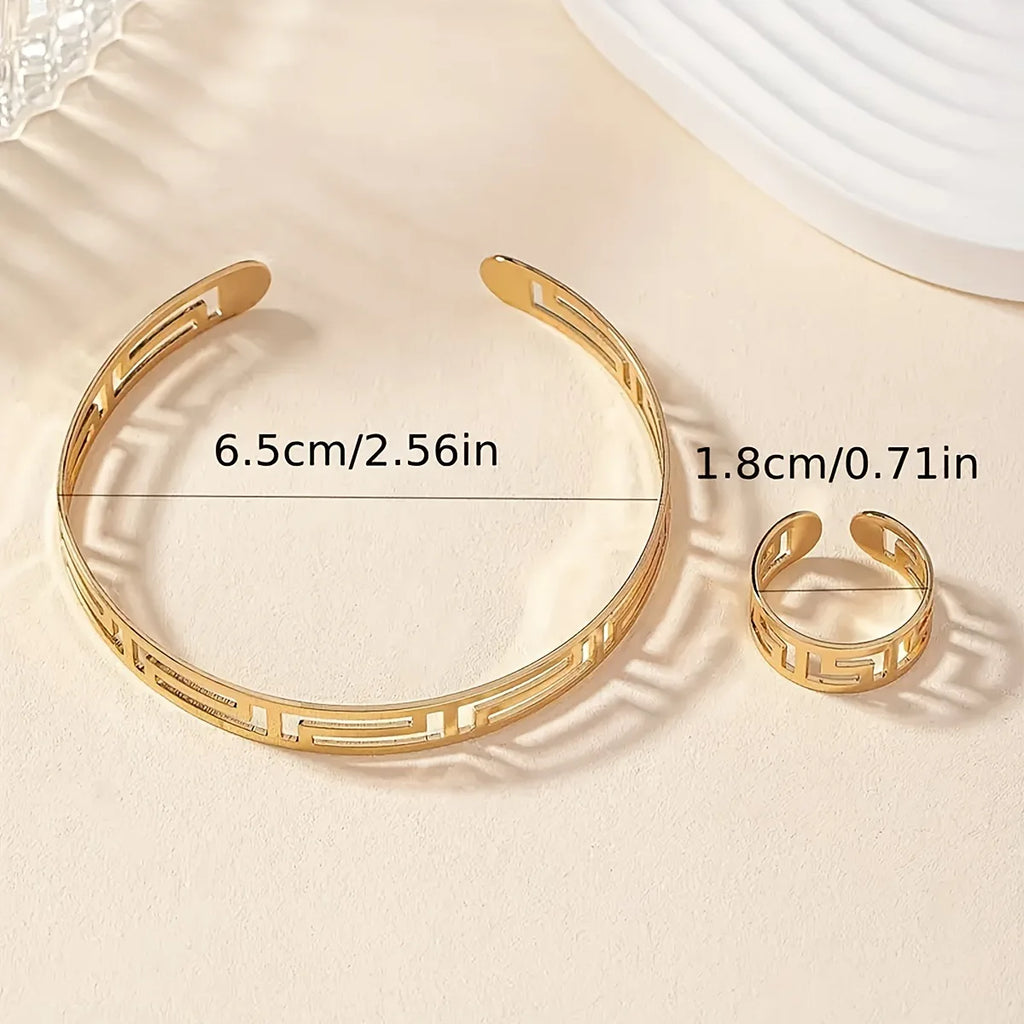 1 Ring 1 Bangle Minimalist Style Jewelry