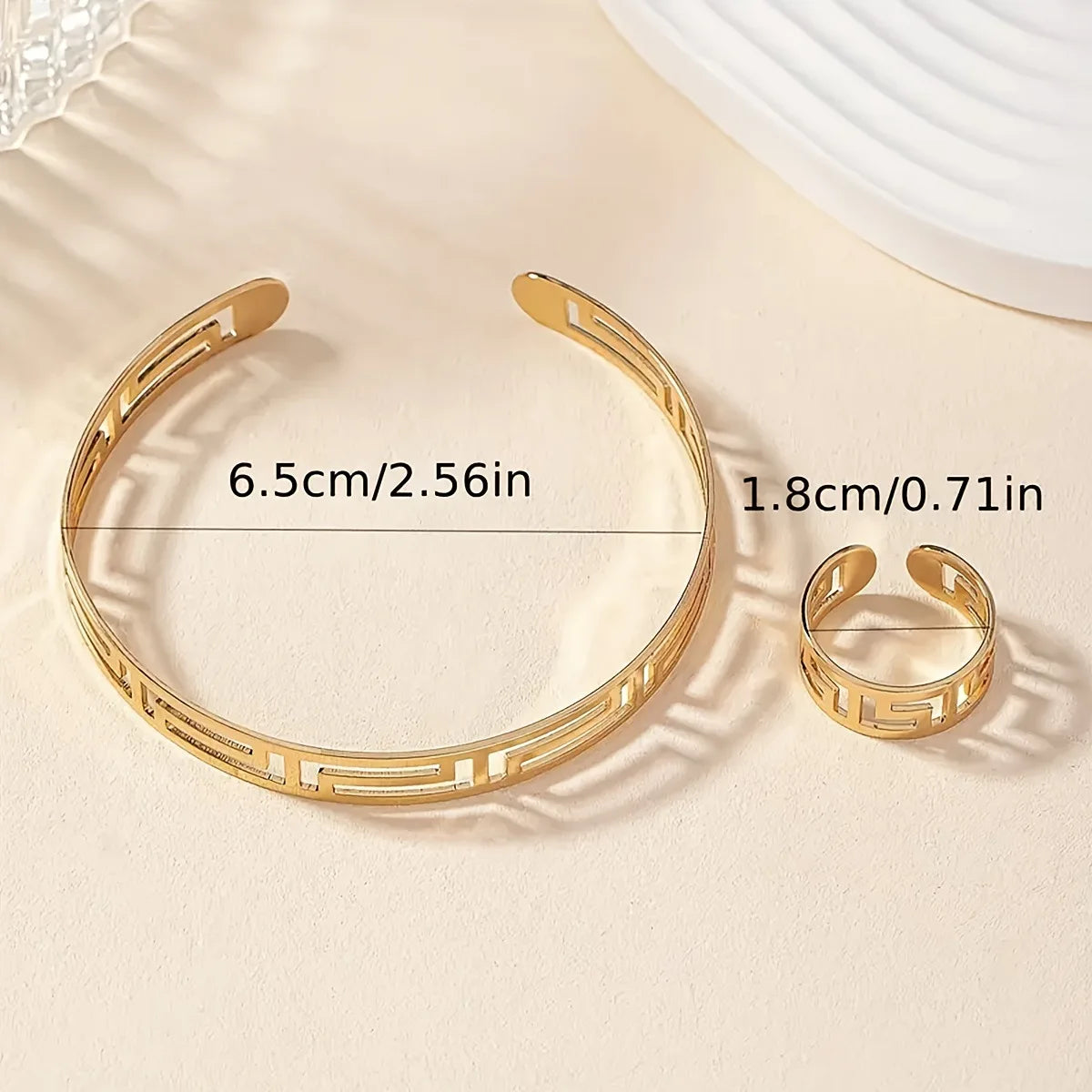 1 Ring 1 Bangle Minimalist Style Jewelry