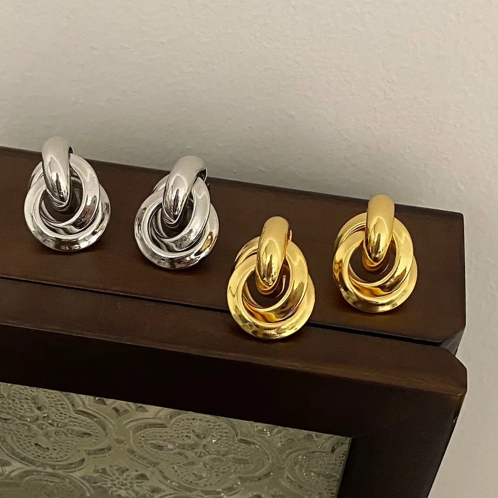 Round Stud Earrings