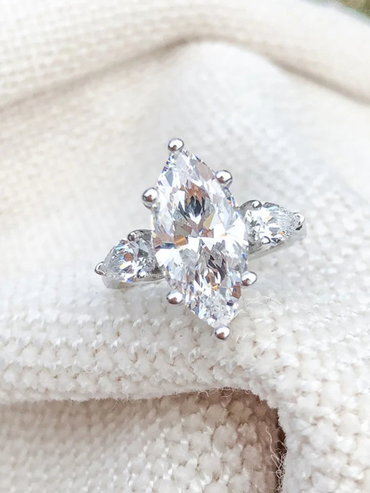 Elegant Promise Ring Paved Shining