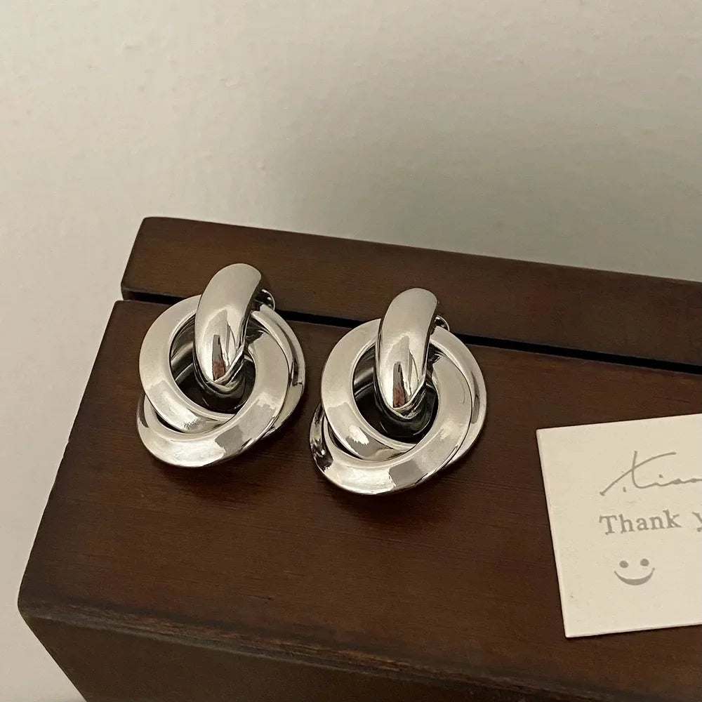Round Stud Earrings
