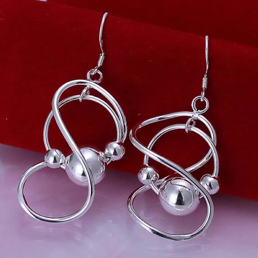 Pure 925 Sterling Silver Drop Earrings