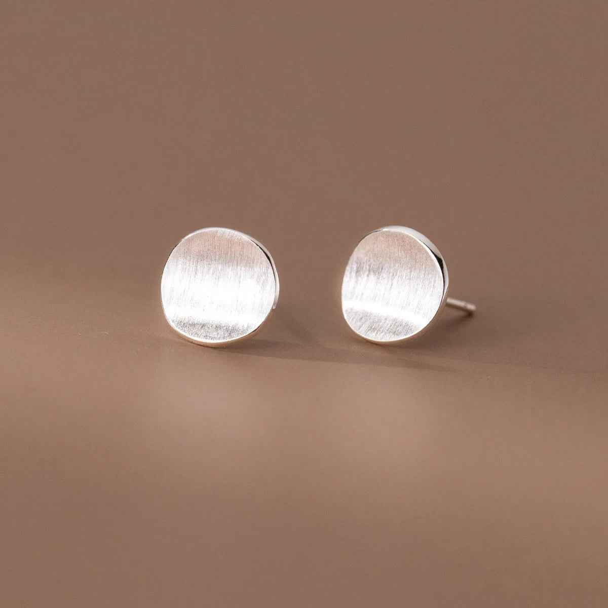 925 Sterling Silver Frosting Round Stud Earrings