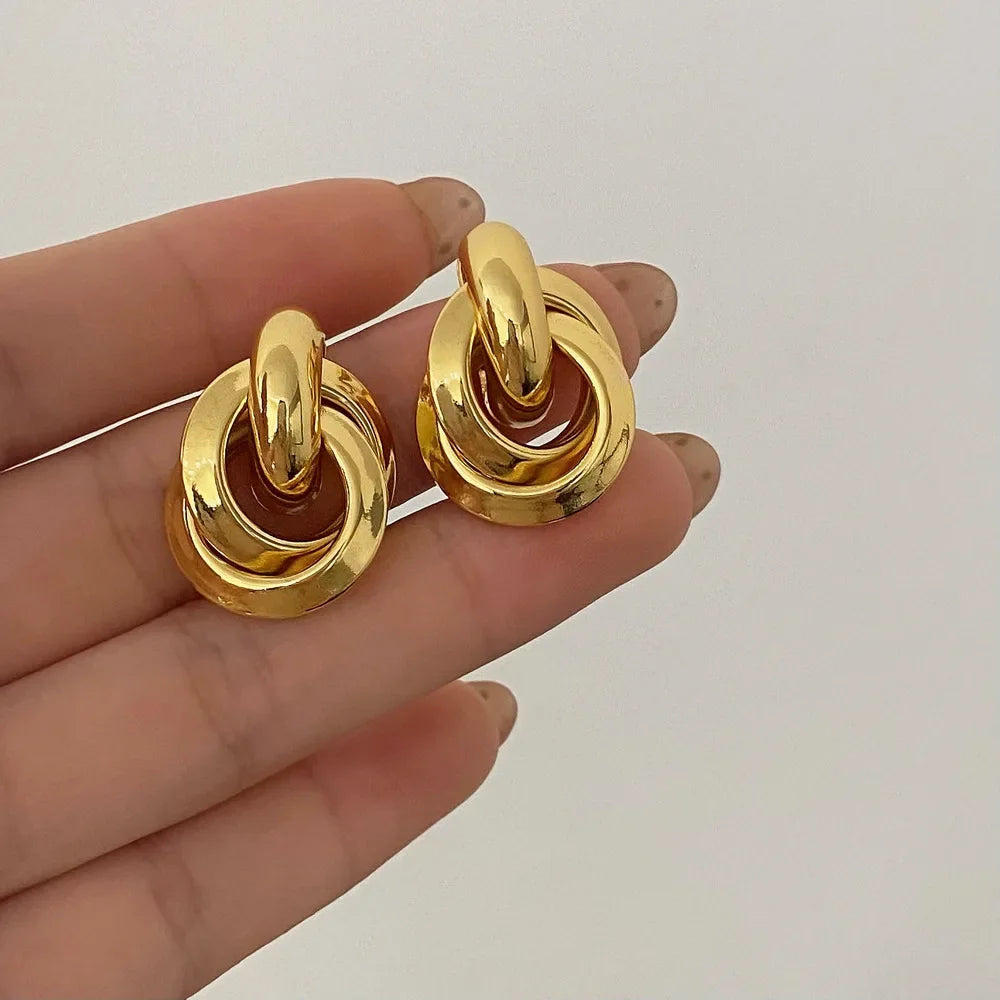 Round Stud Earrings