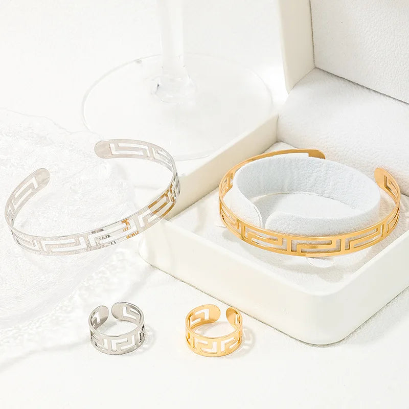 1 Ring 1 Bangle Minimalist Style Jewelry