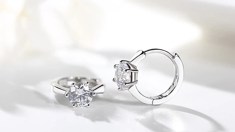 Classic Six Claw Clear  Zirconia Rose Gold Color