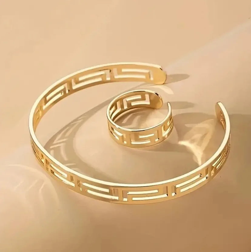 1 Ring 1 Bangle Minimalist Style Jewelry