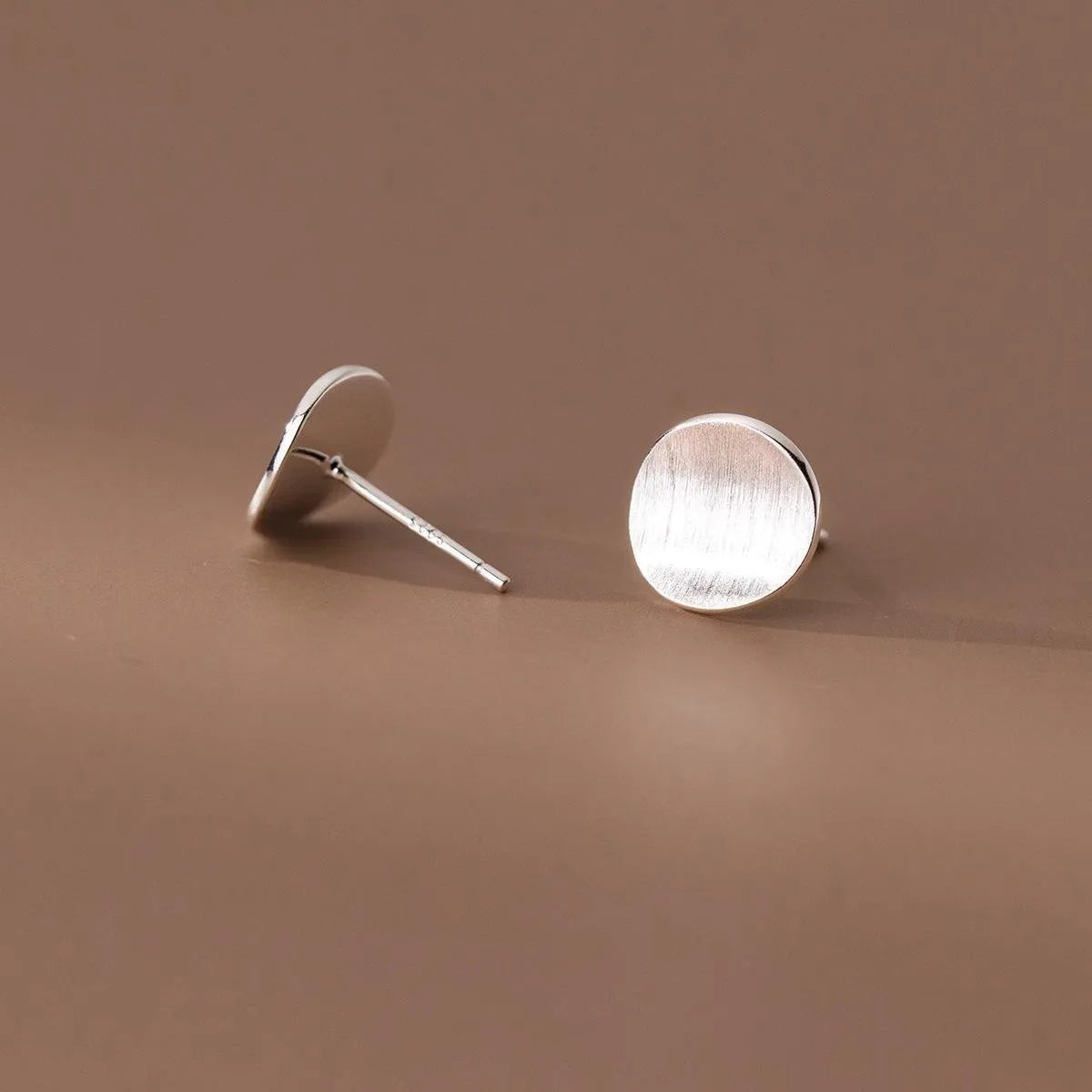 925 Sterling Silver Frosting Round Stud Earrings