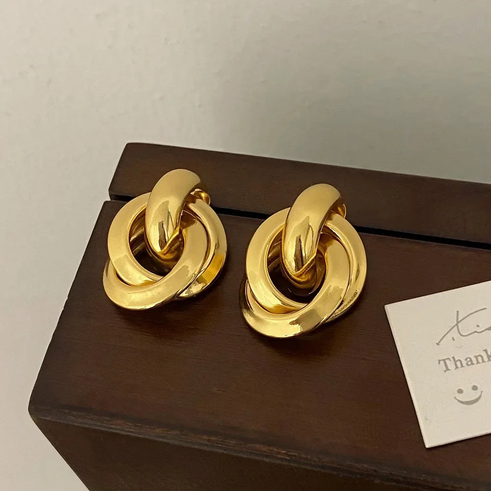 Round Stud Earrings