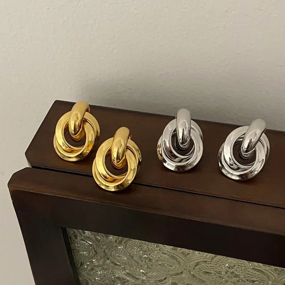Round Stud Earrings