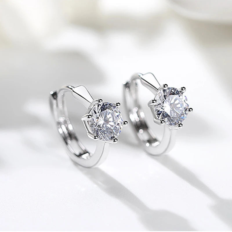 Classic Six Claw Clear  Zirconia Rose Gold Color