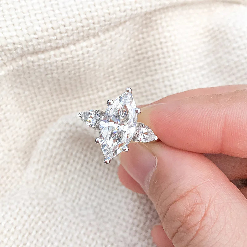 Elegant Promise Ring Paved Shining