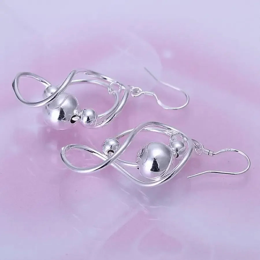 Pure 925 Sterling Silver Drop Earrings