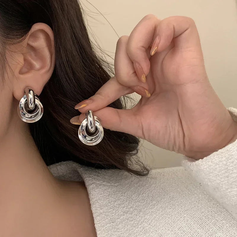 Round Stud Earrings