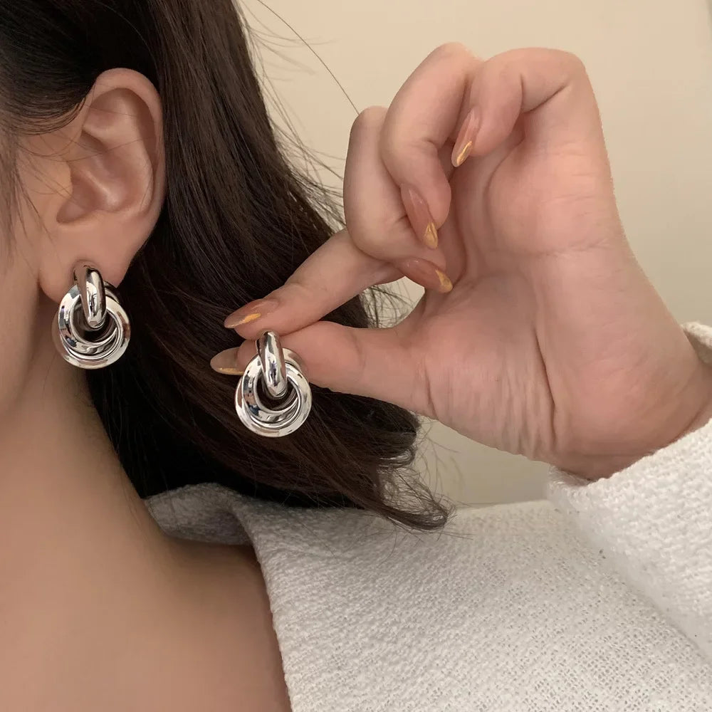 Round Stud Earrings