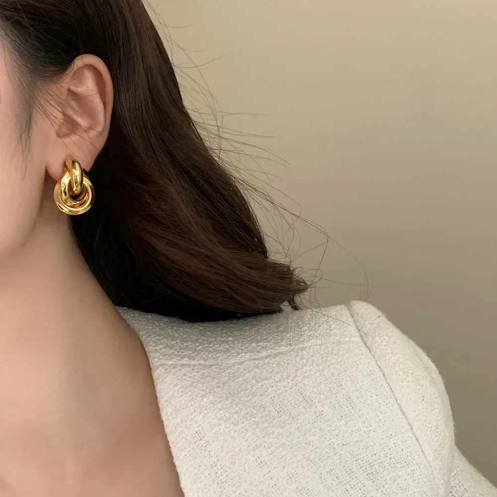 Round Stud Earrings