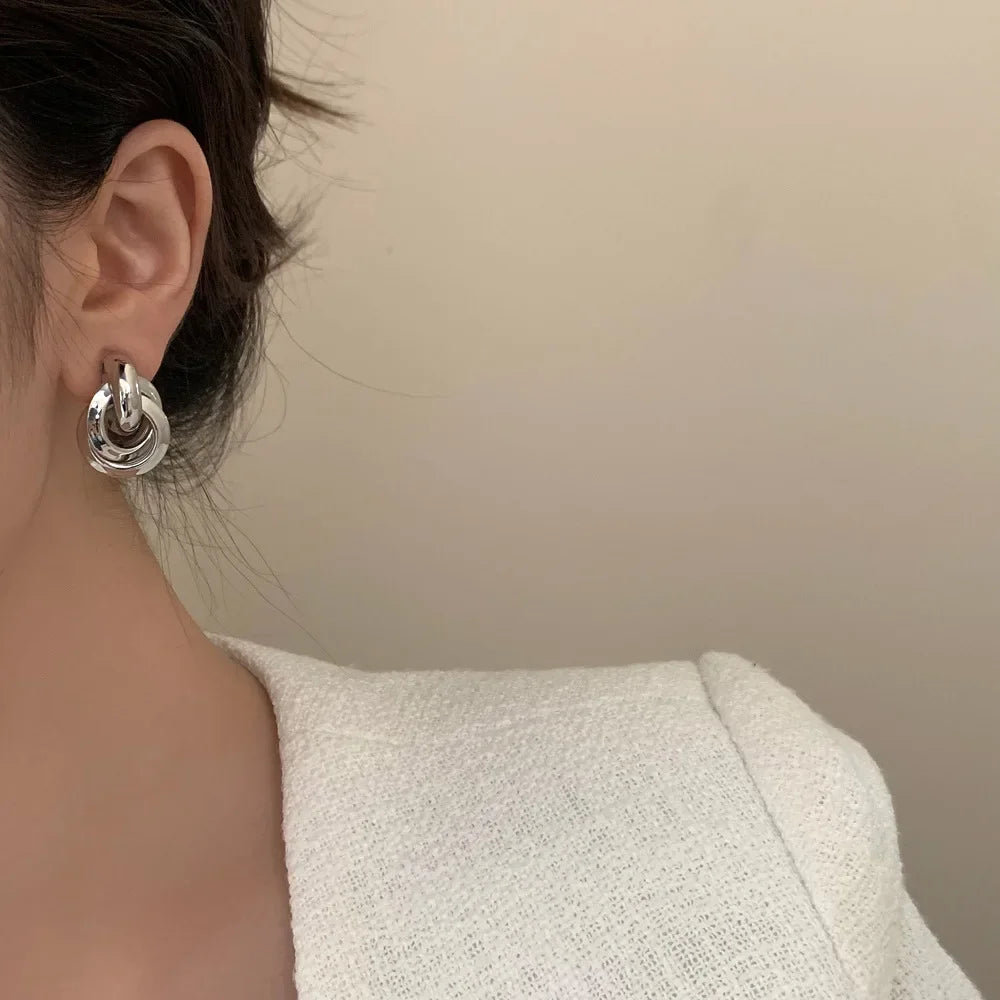 Round Stud Earrings