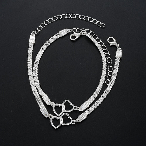 2 Pcs Set Love Heart Couple Bracelets