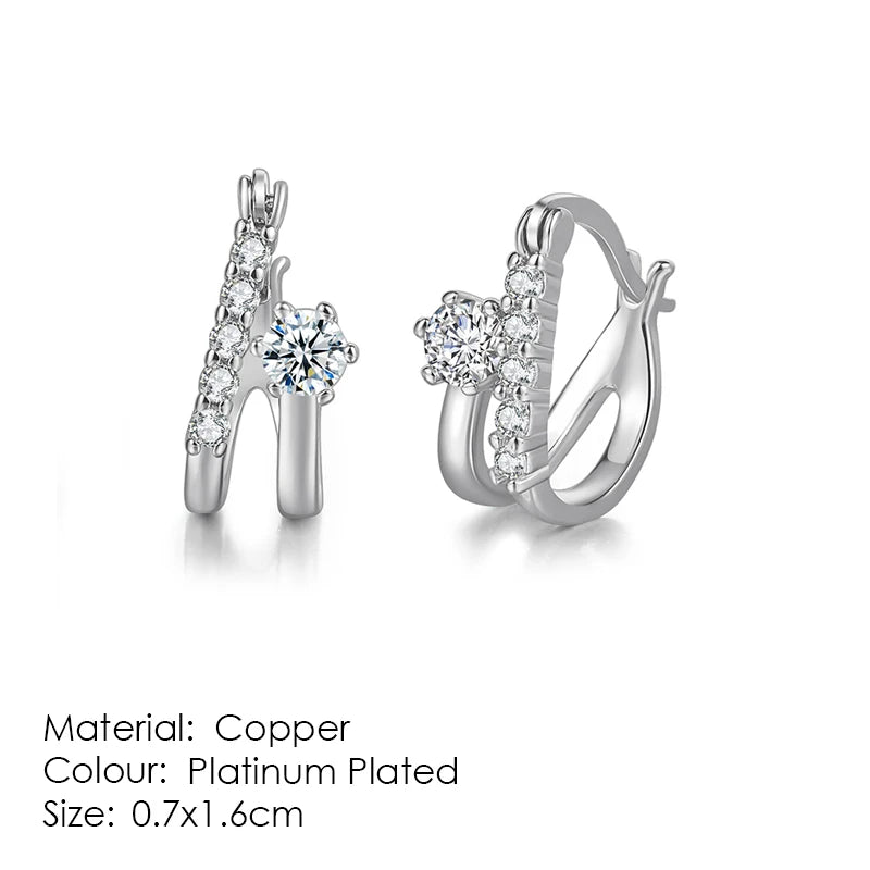Classic Six Claw Clear  Zirconia Rose Gold Color