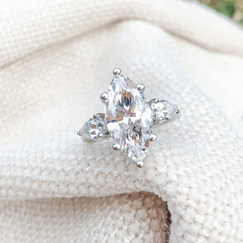 Elegant Promise Ring Paved Shining