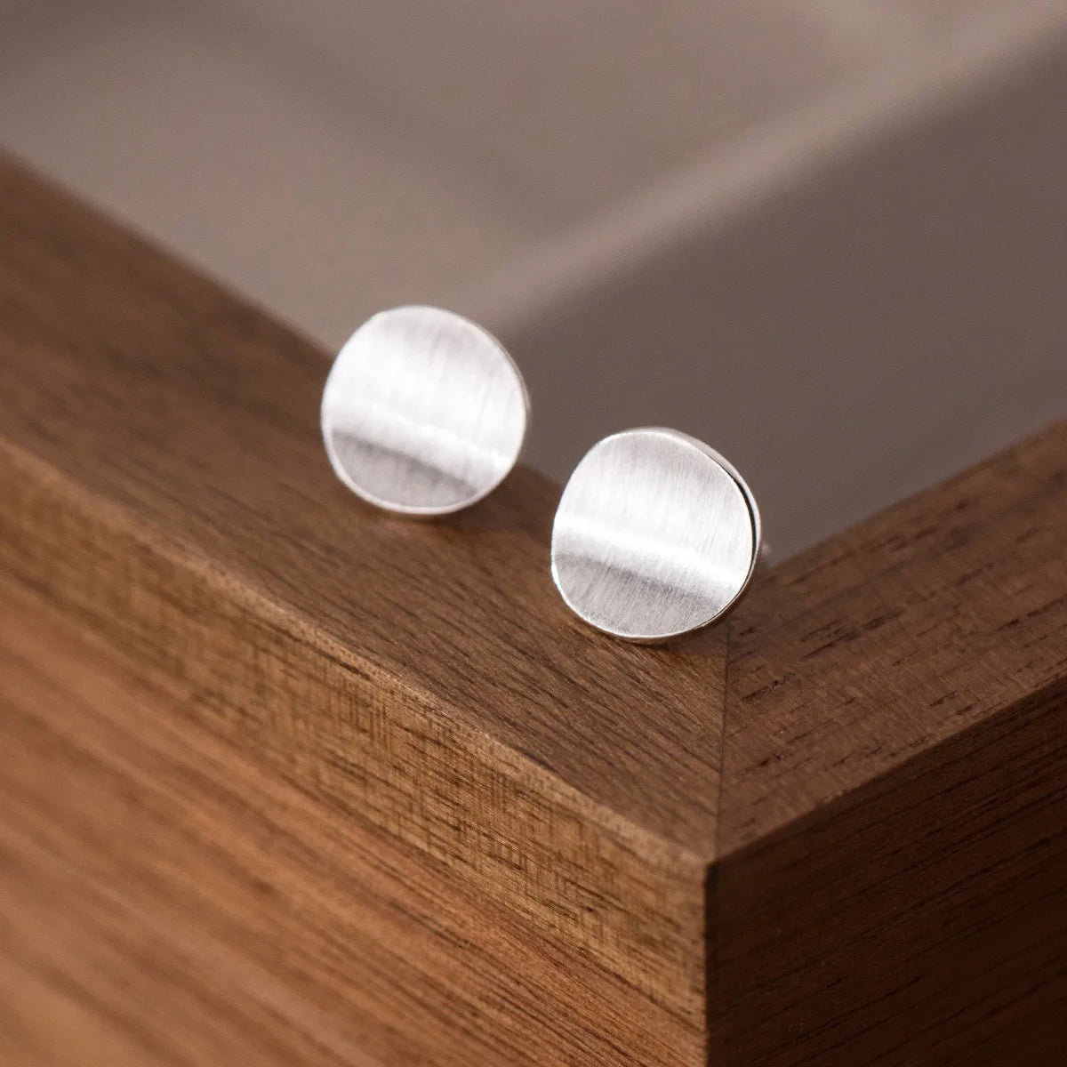 925 Sterling Silver Frosting Round Stud Earrings