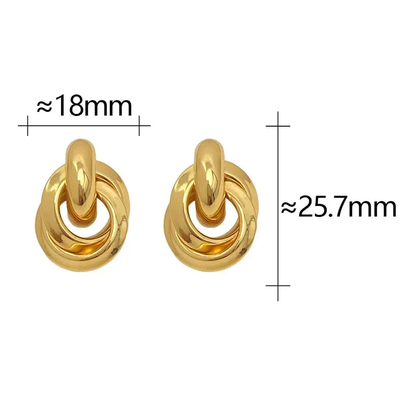 Round Stud Earrings