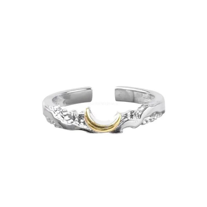 1Pcs Vintage Promise Band Rings Adjustable Matching Rings Sun and Moons