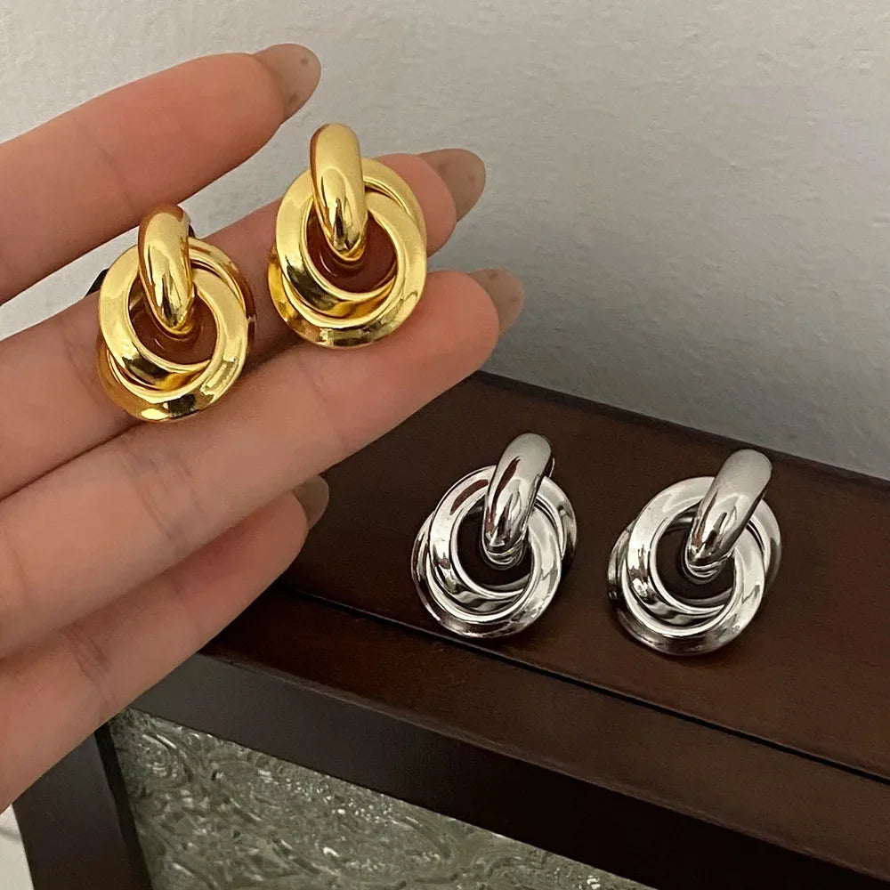 Round Stud Earrings