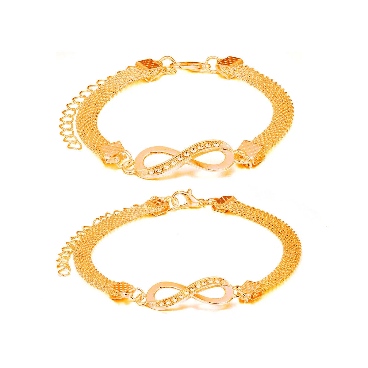 2 Pcs Set Love Heart Couple Bracelets