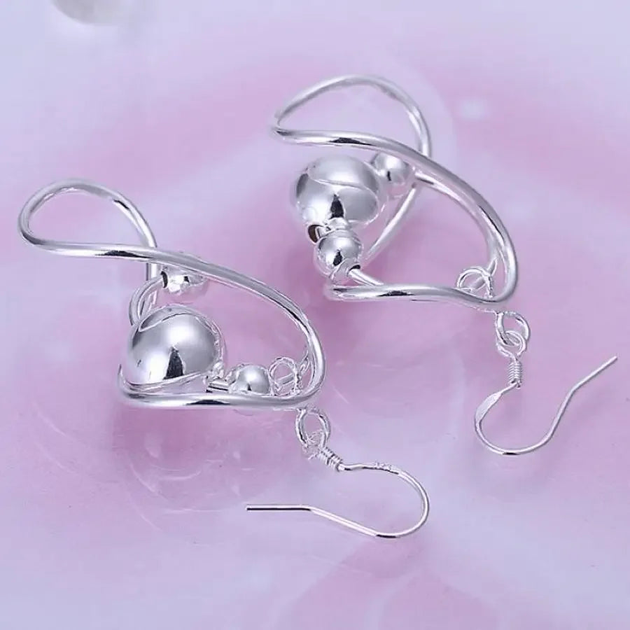 Pure 925 Sterling Silver Drop Earrings