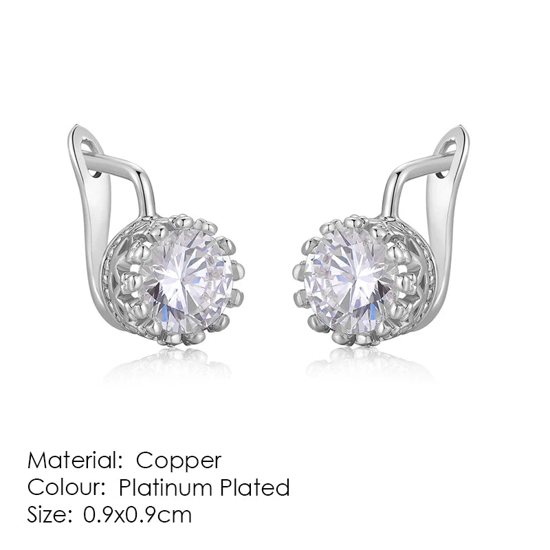 Classic Six Claw Clear  Zirconia Rose Gold Color